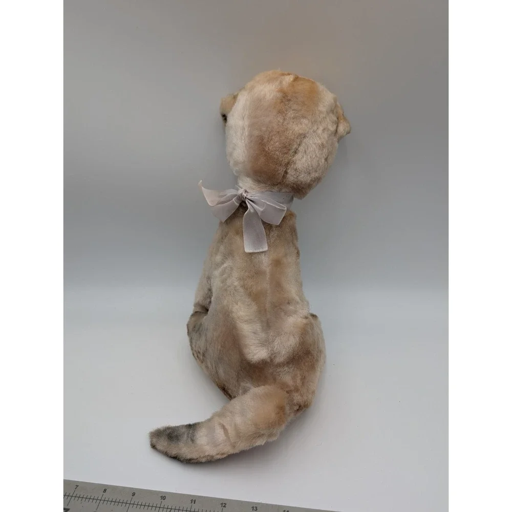 Vintage Siamese Cat Kitten Plush Carnival Style 14 Inch Pink Eyes Stuffed Animal